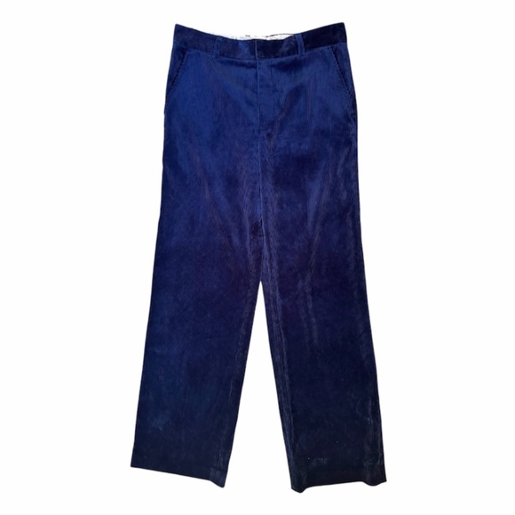 Club Monaco Navy Blue Wide Leg Corduroy Pants Women’s Size 6 Velvet Mid Waist - Picture 2 of 6